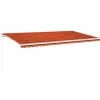 VIDAXL - Auvent manuel rétractable avec led 600x300 cm orange et marron