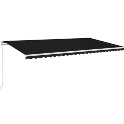 VIDAXL - Auvent manuel rétractable avec led 600x300 cm anthracite