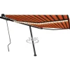 VIDAXL - Auvent manuel rétractable avec led 450x350 cm orange et marron