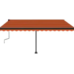 VIDAXL - Auvent manuel rétractable avec led 450x350 cm orange et marron