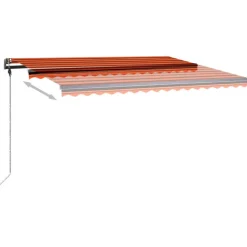 VIDAXL - Auvent manuel rétractable avec led 450x350 cm orange et marron