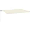 VIDAXL - Auvent manuel rétractable avec led 600x300 cm crème