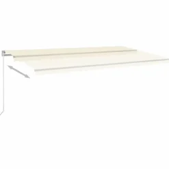VIDAXL - Auvent manuel rétractable avec led 600x300 cm crème