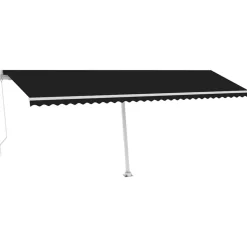 VIDAXL - Auvent manuel rétractable avec led 600x300 cm anthracite