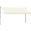 VIDAXL - Auvent rétractable crème 400x150 m tissu et acier