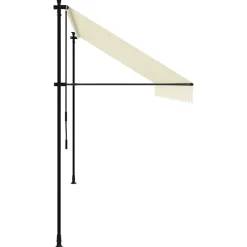 VIDAXL - Auvent rétractable crème 400x150 m tissu et acier