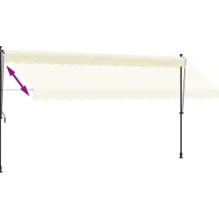 VIDAXL - Auvent rétractable crème 400x150 m tissu et acier