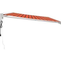 VIDAXL - Auvent rétractable orange et marron 4x3 m tissu et aluminium