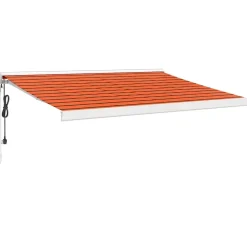 VIDAXL - Auvent rétractable orange et marron 3,5x2,5m tissu et aluminium