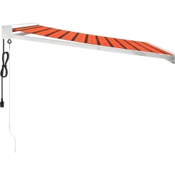 VIDAXL - Auvent rétractable orange et marron 3,5x2,5m tissu et aluminium