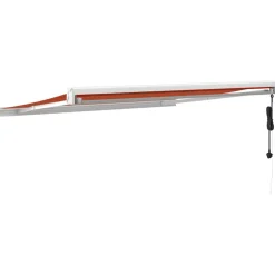 VIDAXL - Auvent rétractable orange et marron 3,5x2,5m tissu et aluminium