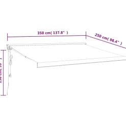 VIDAXL - Auvent rétractable orange et marron 3,5x2,5m tissu et aluminium