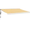 VIDAXL - Auvent rétractable jaune et blanc 3x2,5 m tissu et aluminium