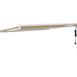 VIDAXL - Auvent rétractable jaune et blanc 3x2,5 m tissu et aluminium