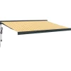 VIDAXL - Auvent rétractable jaune et blanc 3,5x2,5 m tissu et aluminium