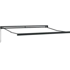 VIDAXL - Auvent rétractable jaune et blanc 3,5x2,5 m tissu et aluminium