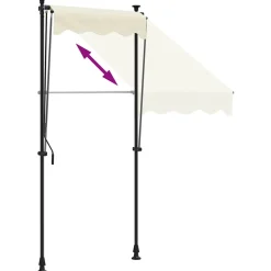 VIDAXL - Auvent rétractable crème 150x150 m tissu et acier