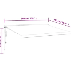 VIDAXL - Auvent rétractable orange et marron 3x2,5 m tissu et aluminium