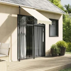 VIDAXL - Auvent rétractable crème 100x150 m tissu et acier