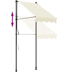 VIDAXL - Auvent rétractable crème 100x150 m tissu et acier