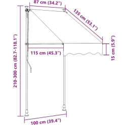 VIDAXL - Auvent rétractable crème 100x150 m tissu et acier