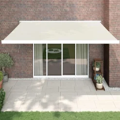 VIDAXL - Auvent rétractable crème 4x3 m tissu et aluminium