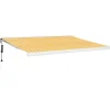 VIDAXL - Auvent rétractable jaune et blanc 4,5x3 m tissu et aluminium