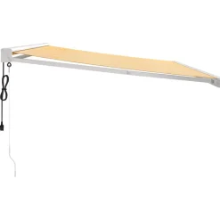 VIDAXL - Auvent rétractable jaune et blanc 4,5x3 m tissu et aluminium