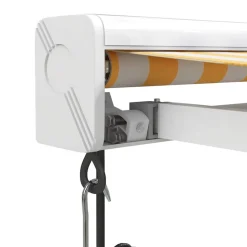 VIDAXL - Auvent rétractable jaune et blanc 4,5x3 m tissu et aluminium