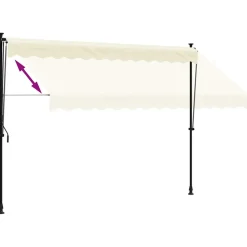 VIDAXL - Auvent rétractable crème 300x150 m tissu et acier