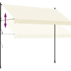 VIDAXL - Auvent rétractable crème 300x150 m tissu et acier