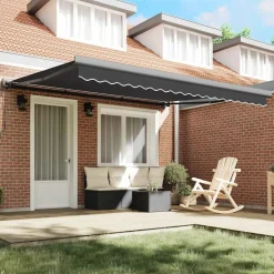 VIDAXL - Auvent rétractable anthracite 4x3 m tissu et aluminium