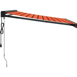 VIDAXL - Auvent rétractable orange et marron 3,5x2,5m tissu et aluminium
