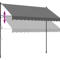 VIDAXL - Auvent rétractable anthracite 300x150 m tissu et acier
