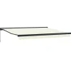VIDAXL - Auvent rétractable crème 4x3 m tissu et aluminium