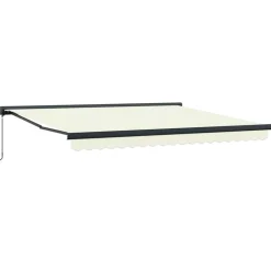 VIDAXL - Auvent rétractable crème 4x3 m tissu et aluminium