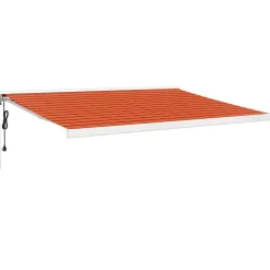 VIDAXL - Auvent rétractable orange et marron 4,5x3 m tissu et aluminium