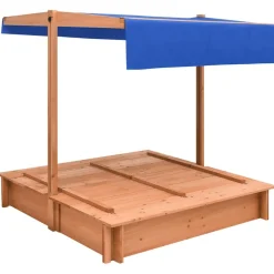 VIDAXL - Bac à sable avec toit bois de sapin 112x112x112 cm