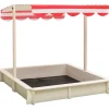 VIDAXL - Bac à sable et toit réglable bois de sapin blanc et rouge uv50