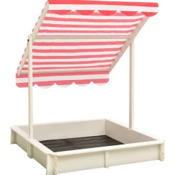 VIDAXL - Bac à sable et toit réglable bois de sapin blanc et rouge uv50