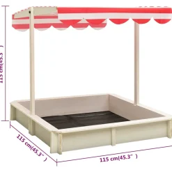 VIDAXL - Bac à sable et toit réglable bois de sapin blanc et rouge uv50