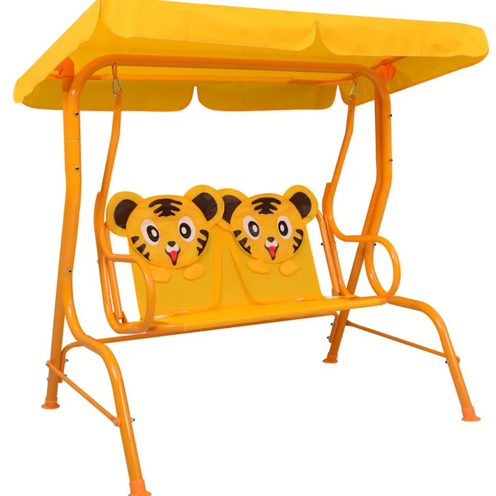 VIDAXL - Balancelle pour enfants jaune 115x75x110 cm tissu
