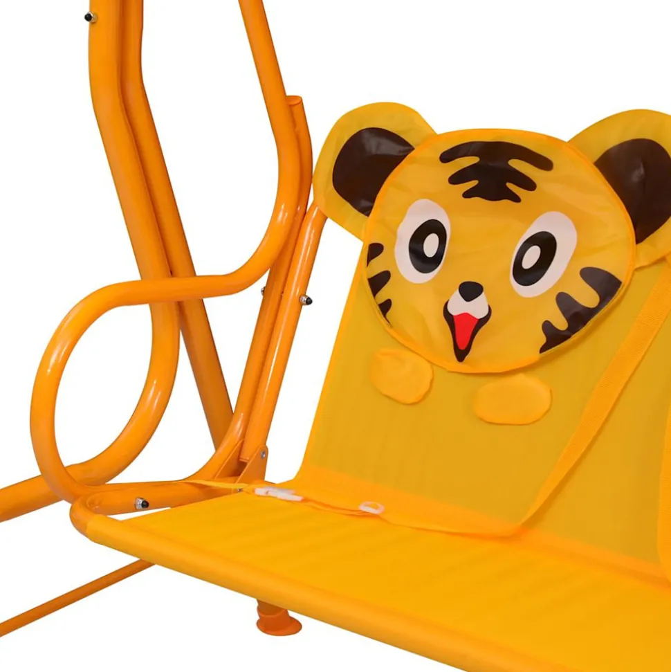 VIDAXL - Balancelle pour enfants jaune 115x75x110 cm tissu