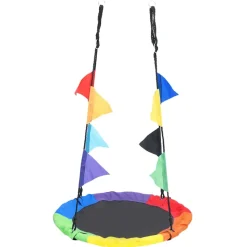 VIDAXL - Balançoire arc-en-ciel avec fanions 100 cm