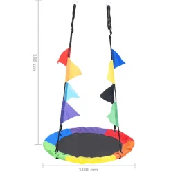 VIDAXL - Balançoire arc-en-ciel avec fanions 100 cm