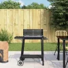 VIDAXL - Barbecue au charbon de bois avec roues noir acier