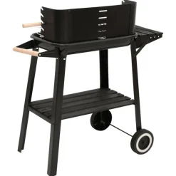 VIDAXL - Barbecue au charbon de bois avec roues noir acier