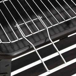 VIDAXL - Barbecue au charbon de bois avec roues noir acier