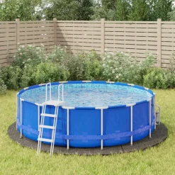 VIDAXL - Bâche de piscine gris clair ø396 cm géotextile polyester