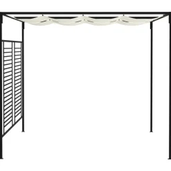 VIDAXL - Belvédère avec auvent rétractable 3x4x2,3 m crème 180 g/m²
